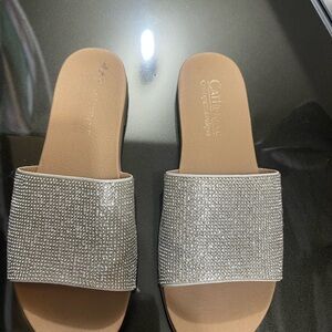 Catherine Malandrino Silver Rhinestone Sandals